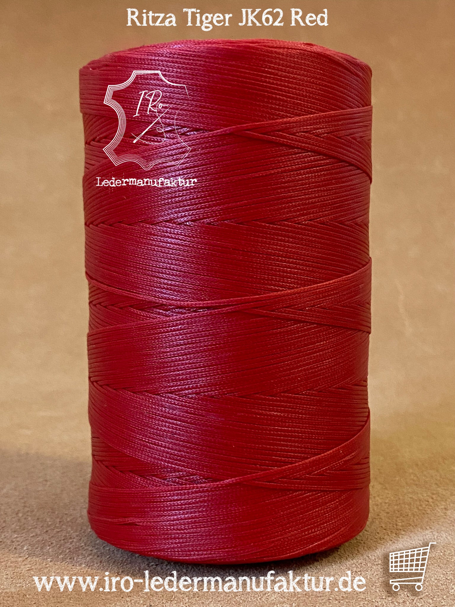  0.8mm Grey Ritza 25 Tiger Waxed Polyester Thread 25-500m Length  (50m). Julius Koch Leather Hand Sewing Thread