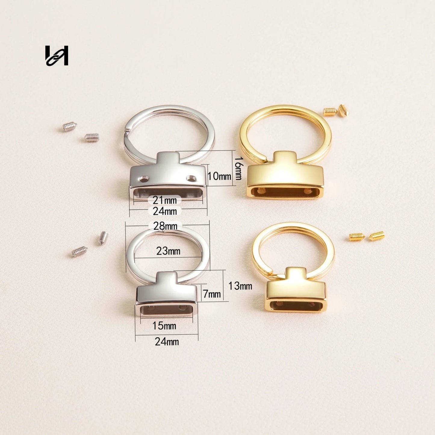 Hility Baghardware Stainless Steel Swivel Keychain Charms