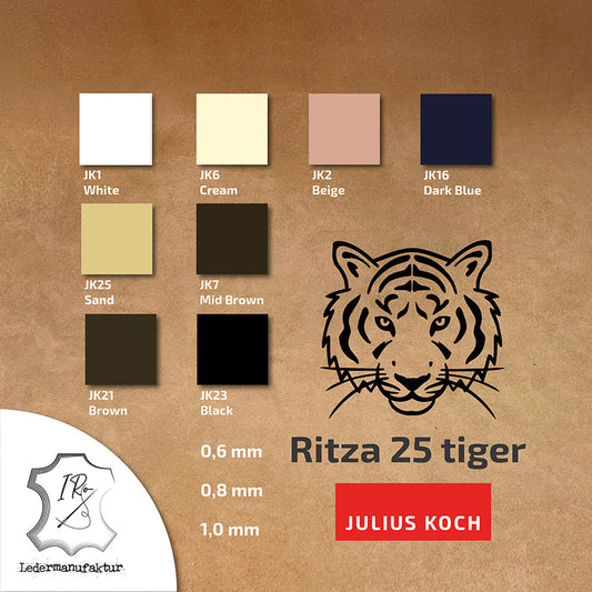 0,6 mm Ritza 25 tiger 100 m Spule | Nähgarn für Leder, gewachst. Handstich, flache Form