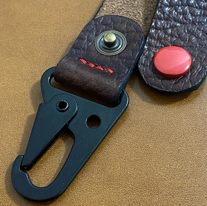 Key fob 1-ply, sewn | Brown (only on order)