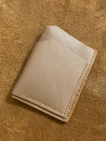 Leather wallet or card case | Beige (only on order)